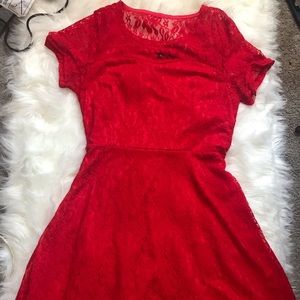Red lace dress